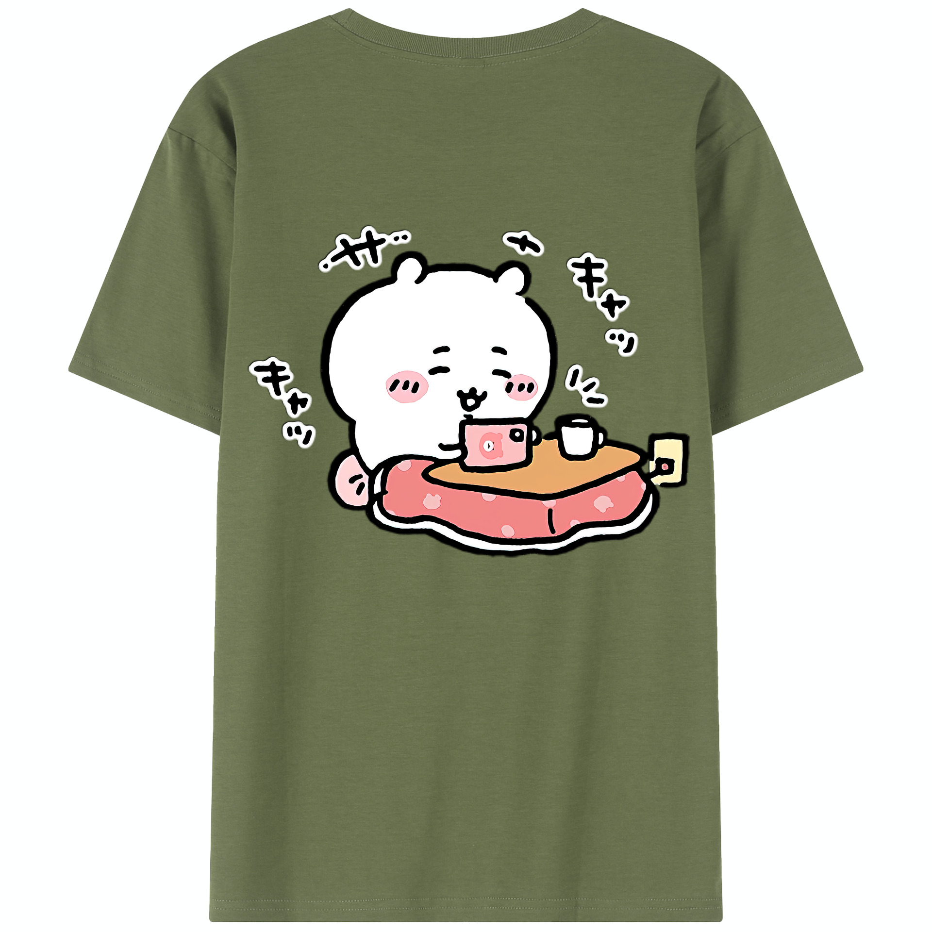 （画像用） ちいかわ ちいかわ Chii-kawa chiikawa 綿100％半袖Tシャツ（背面プリント）